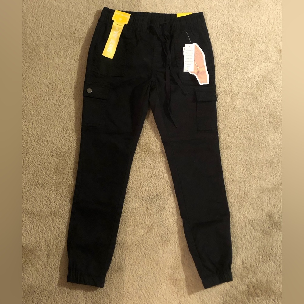 VIP Jeans Black Elastic Waist Cargo Pants